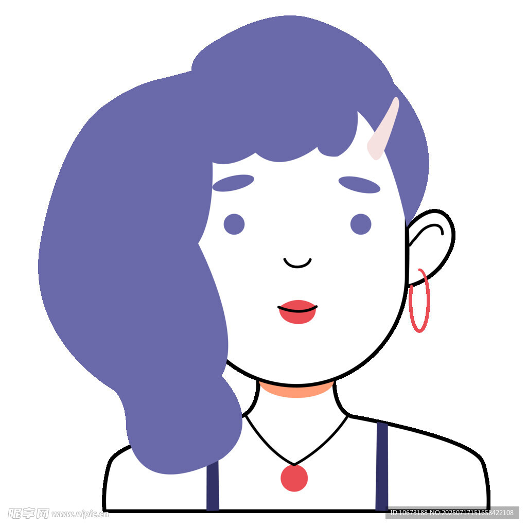 紫色长发女孩头像