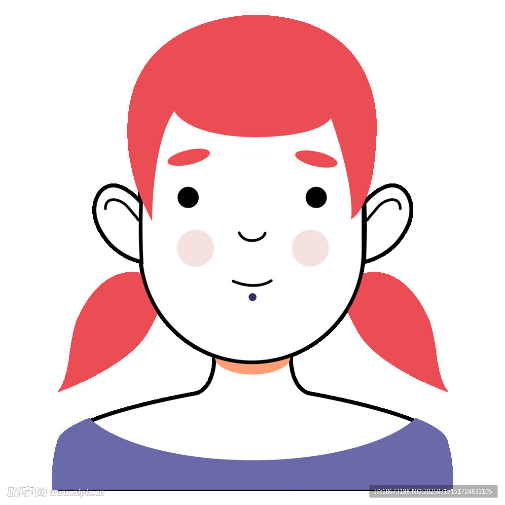 扎双马尾的可爱女孩