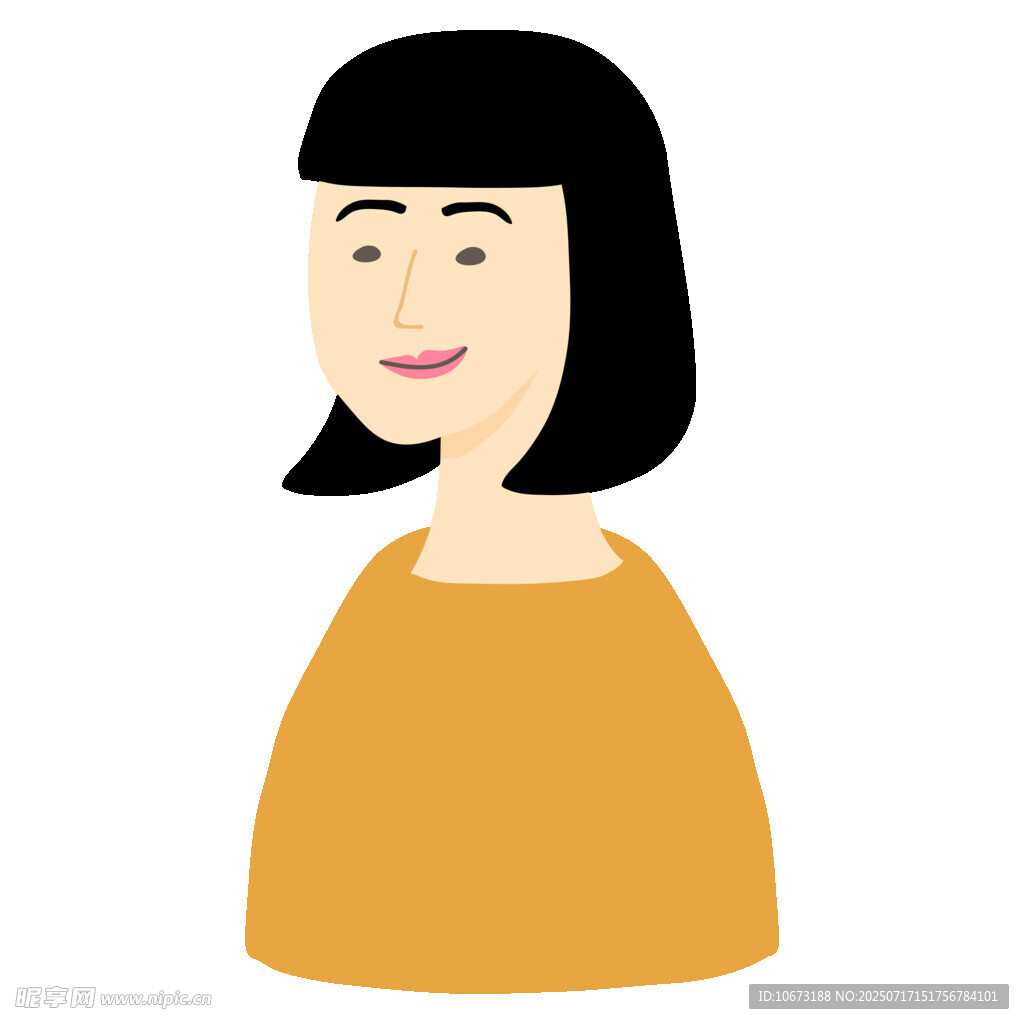 微笑短发女士形象