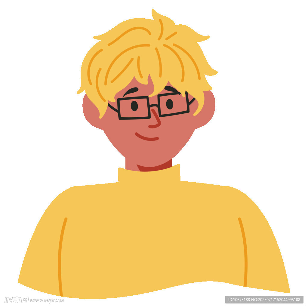 戴眼镜的黄发高领衫男子