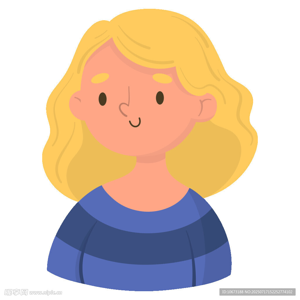 金发女子头像插画