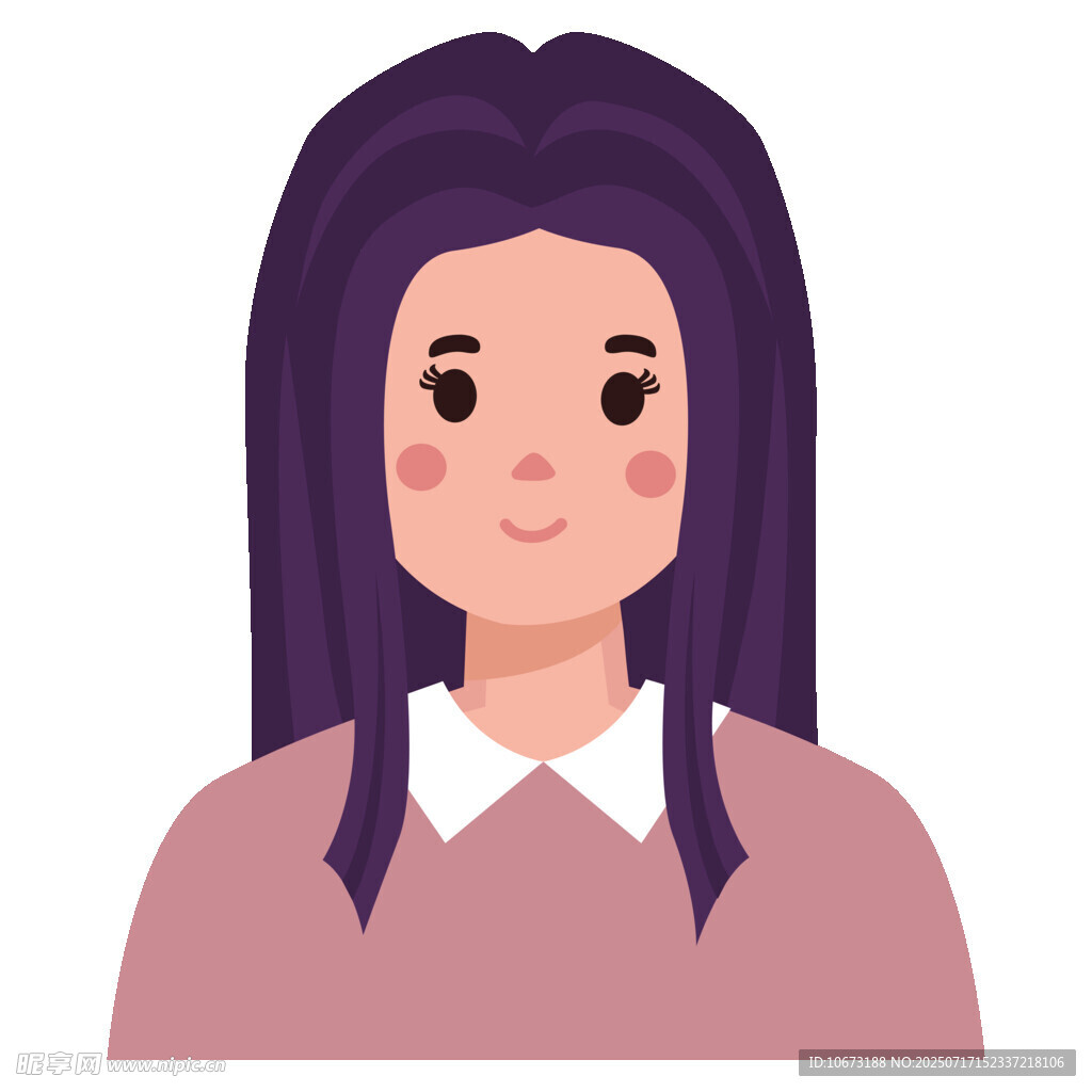 长发女孩头像