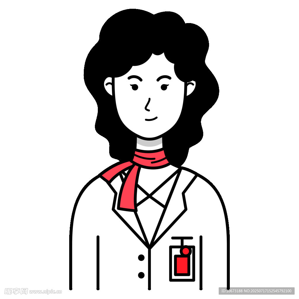 穿制服系红围巾的女性
