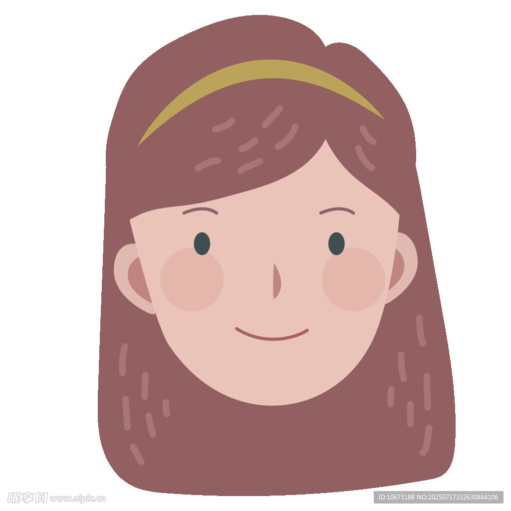微笑女孩头像插画