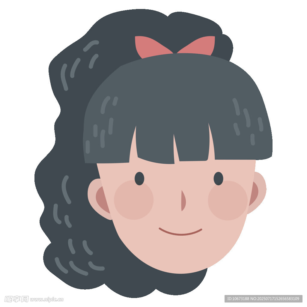 扎马尾戴蝴蝶结的女孩
