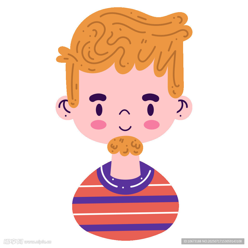 吃饼干的条纹衫小男孩