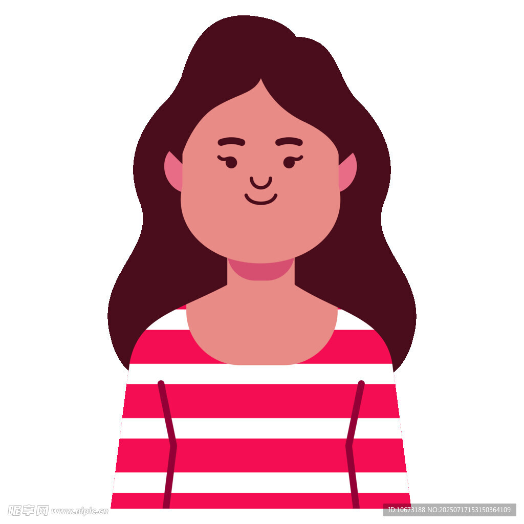 穿条纹上衣的微笑女孩