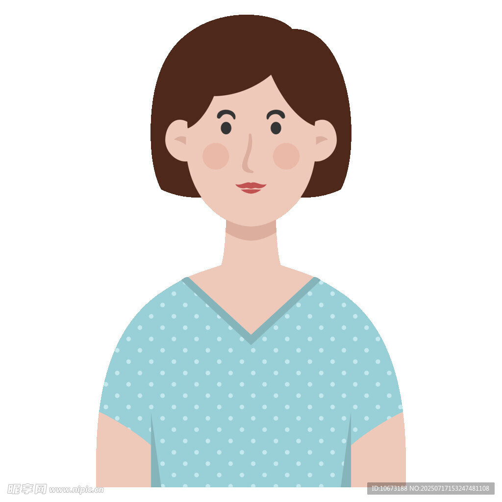短发女士卡通形象