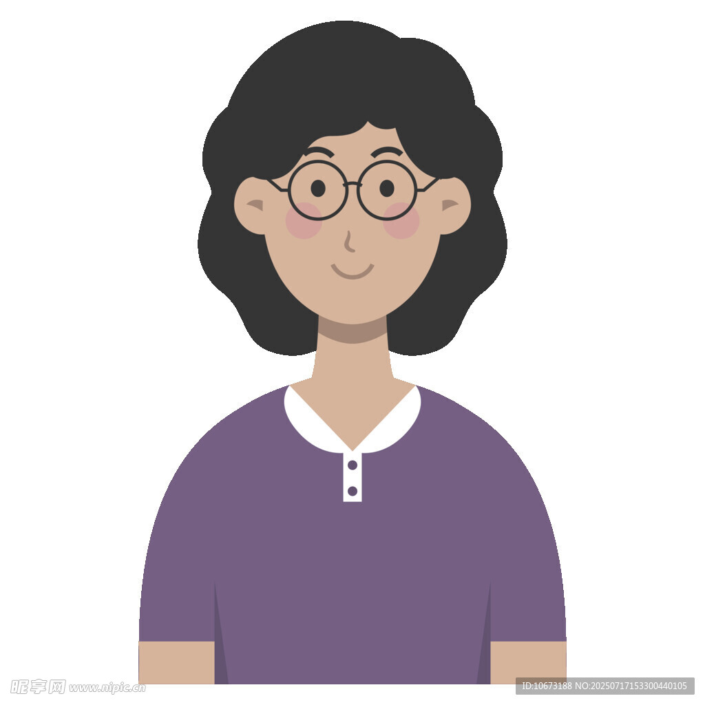 戴眼镜的紫衣女士头像