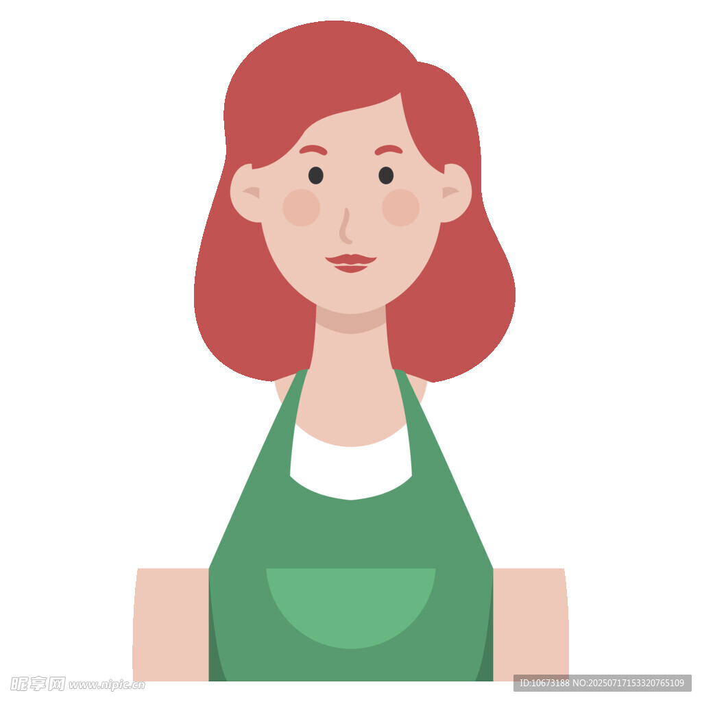 穿围裙的红发女性