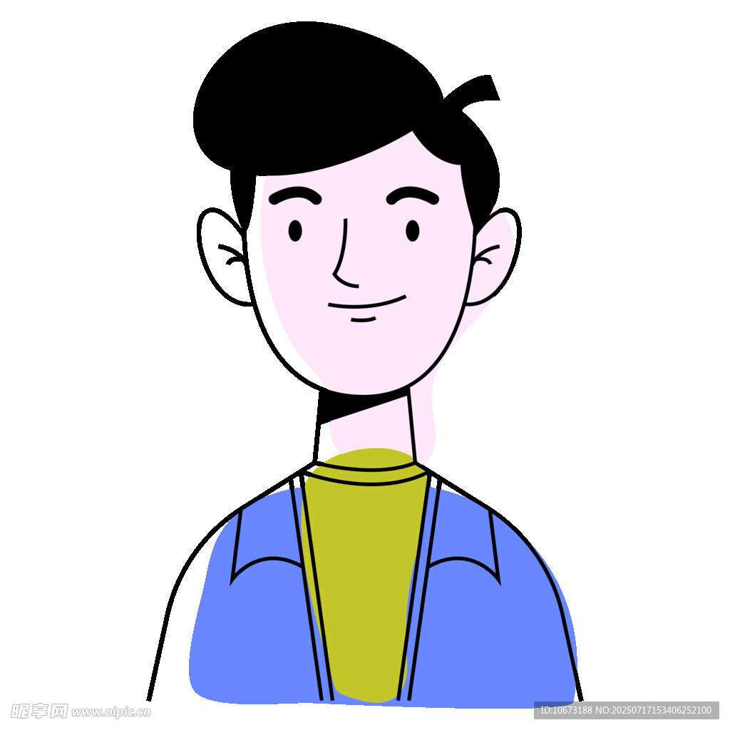 穿蓝外套的微笑男子