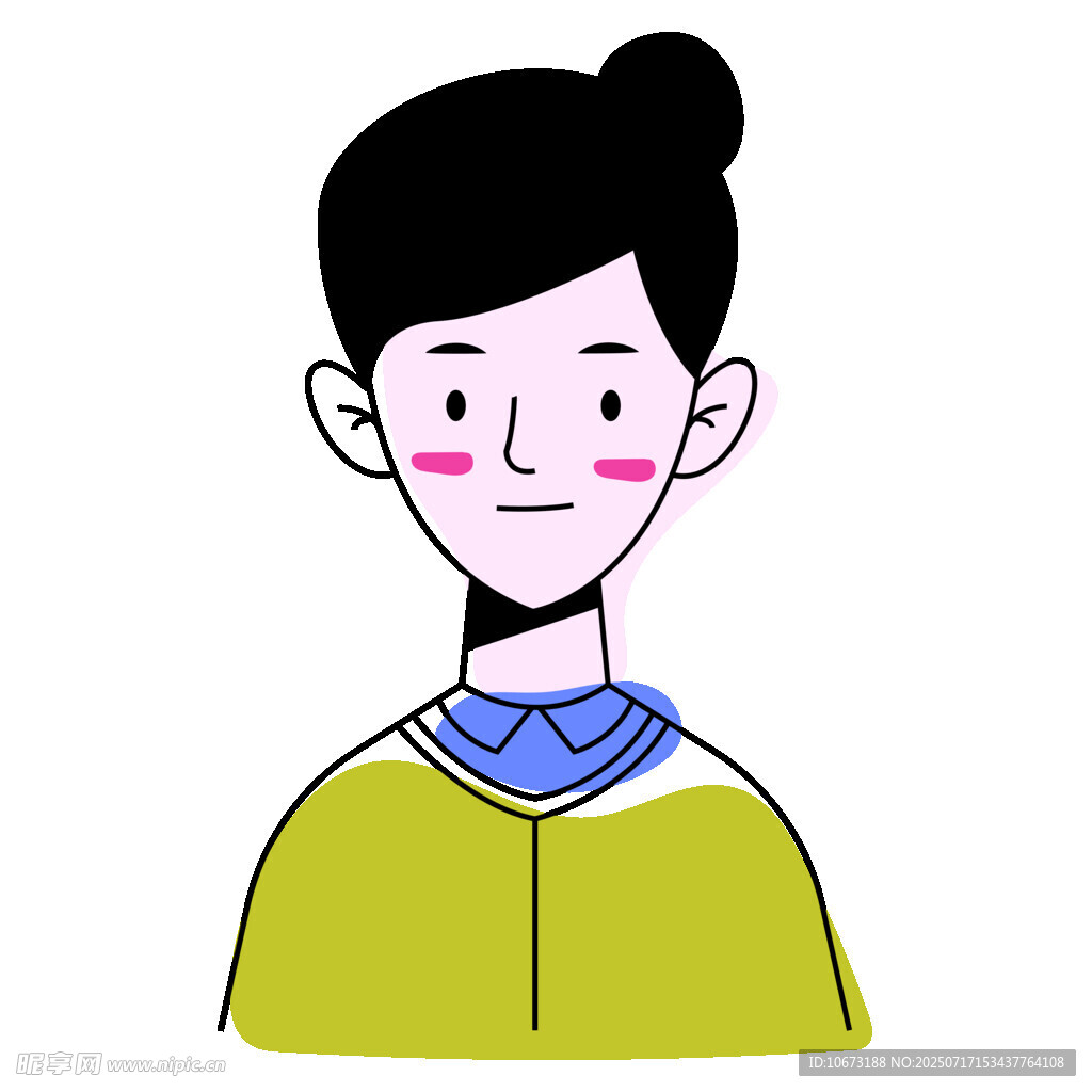 微笑女孩卡通形象