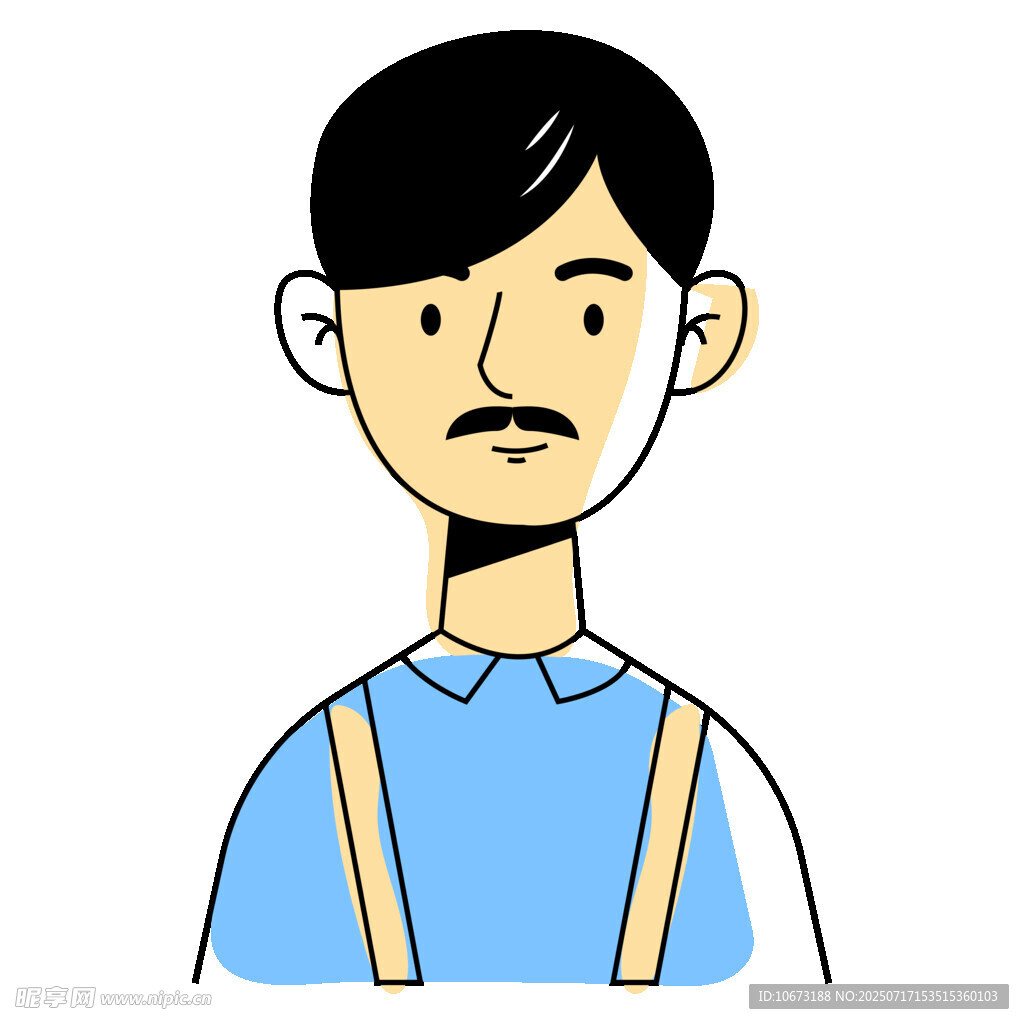 穿背带装的卡通男子