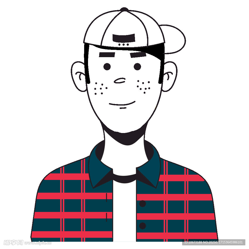 戴帽格子衫男子头像