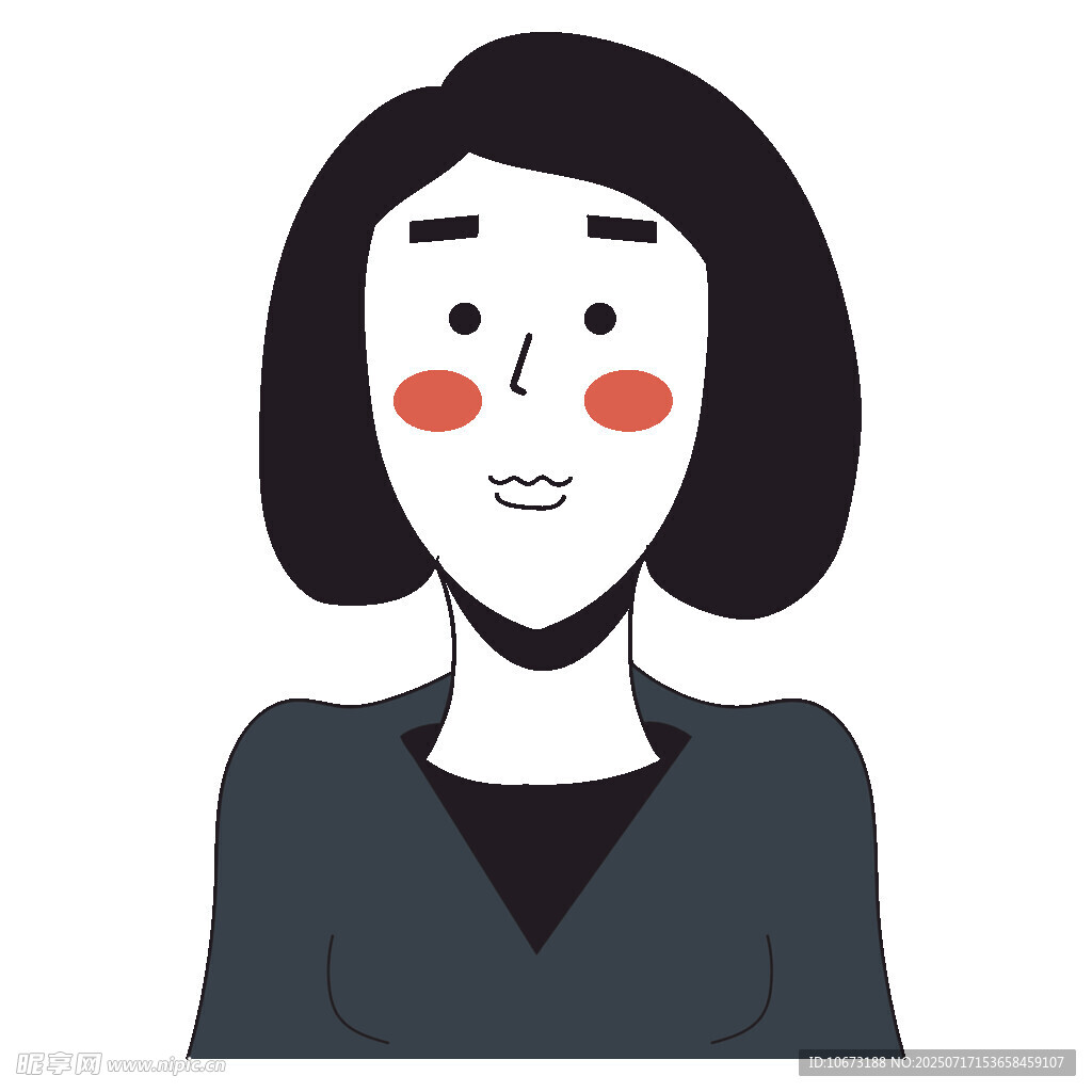 微笑短发女性头像