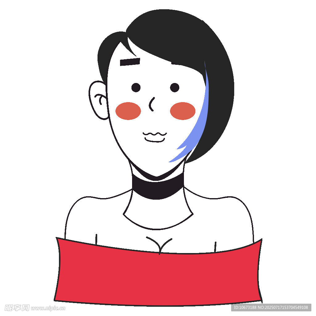 红衣卡通女孩头像