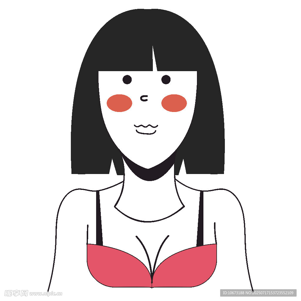 简约风女士内衣卡通形象