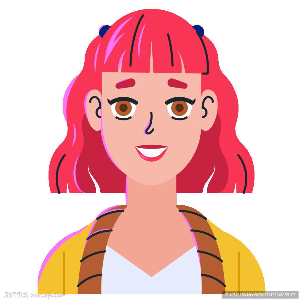 红发微笑女孩头像