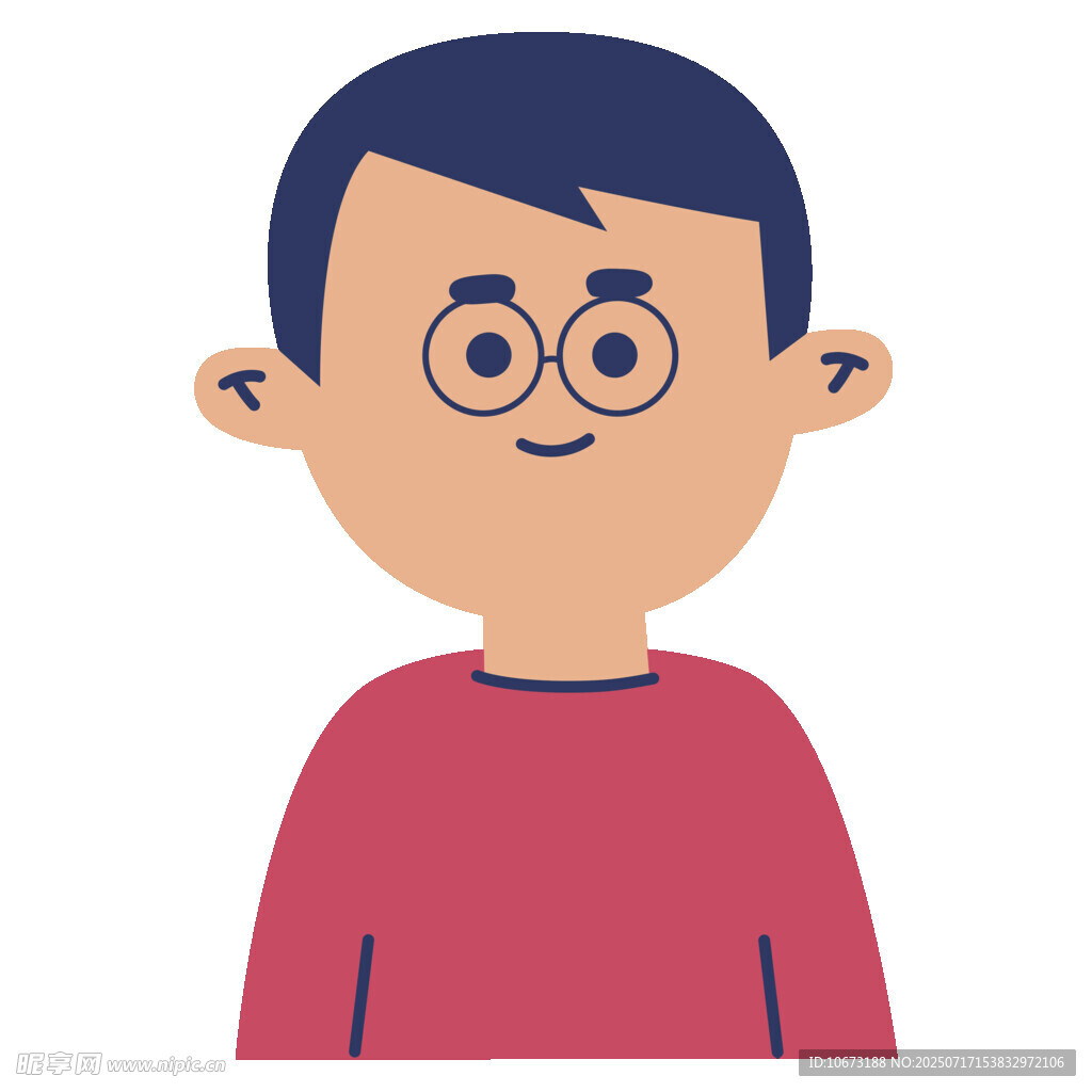 微笑红衣男孩头像