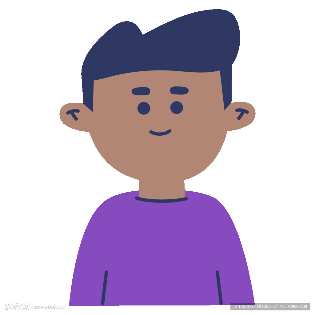 穿紫衣的微笑男孩