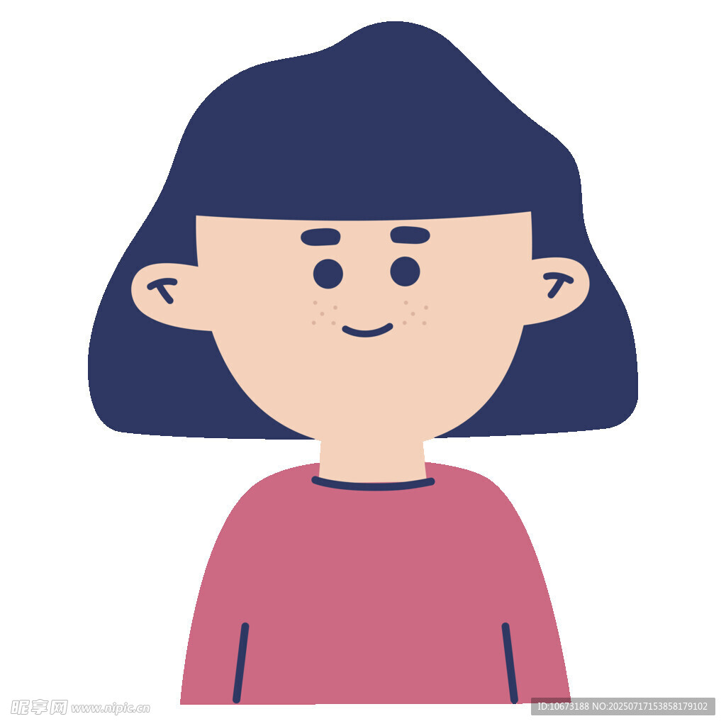微笑的红衣短发女孩
