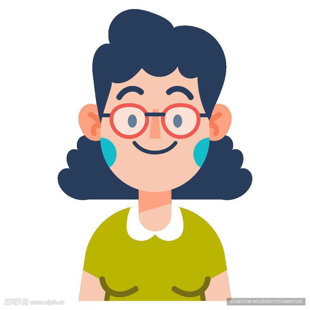 戴眼镜的微笑女士