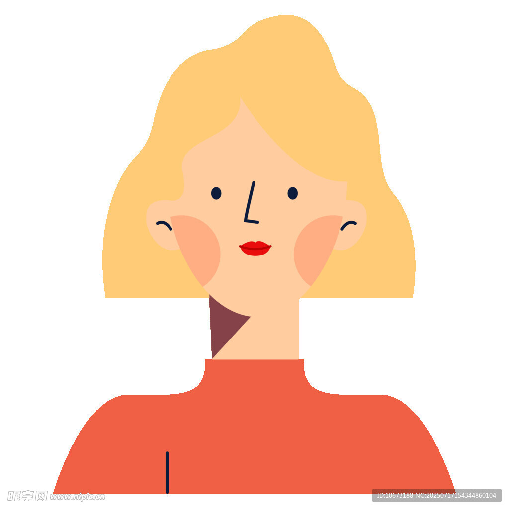 金发女子头像插画