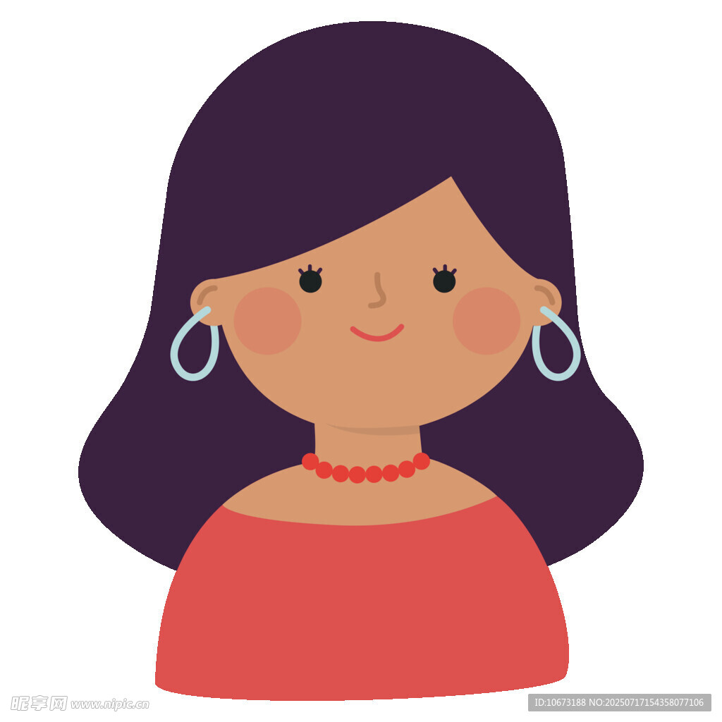 戴首饰的红衣女士