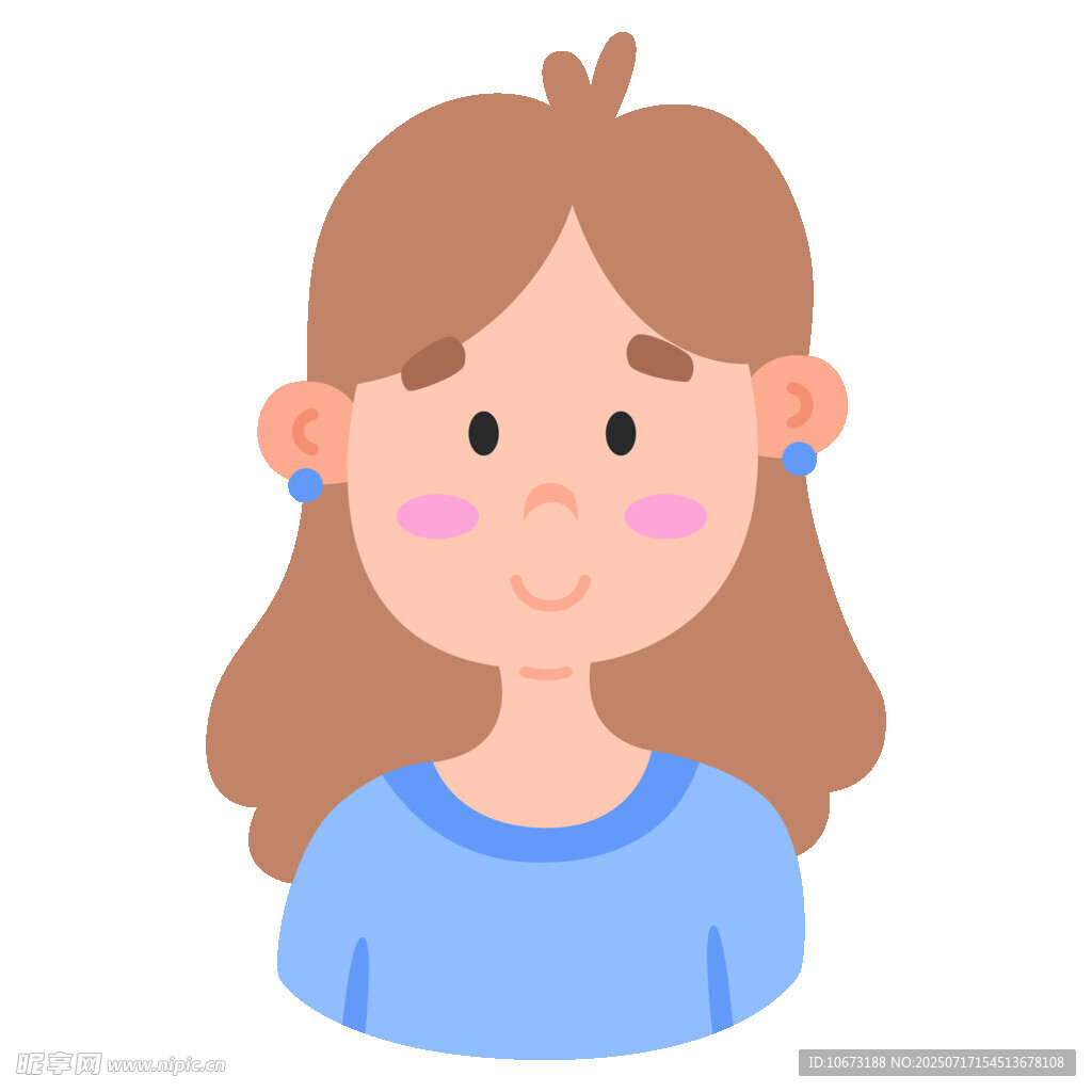 微笑蓝衣女孩头像