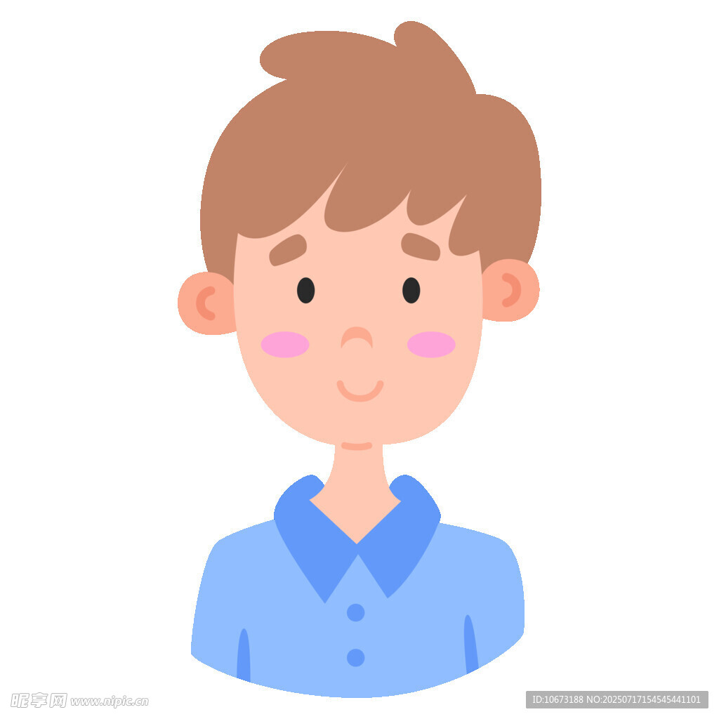 穿蓝上衣的可爱小男孩