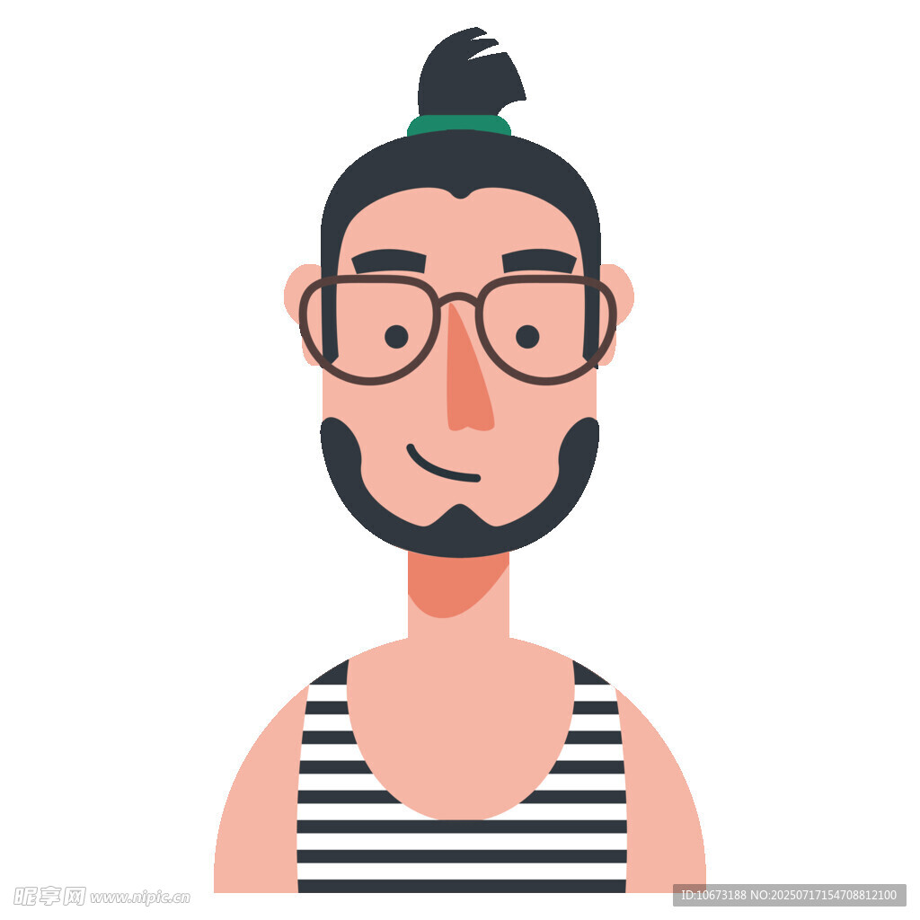 条纹背心戴眼镜的男士
