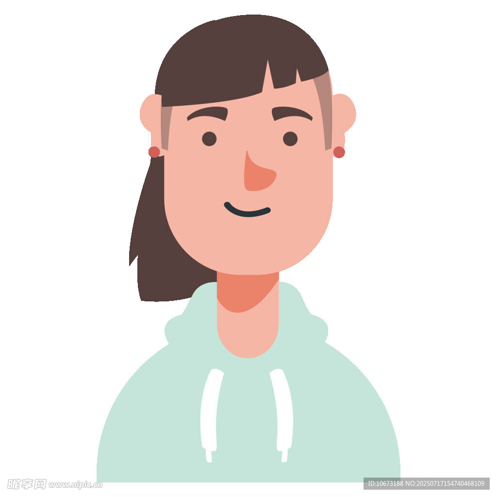 微笑的扎马尾女孩