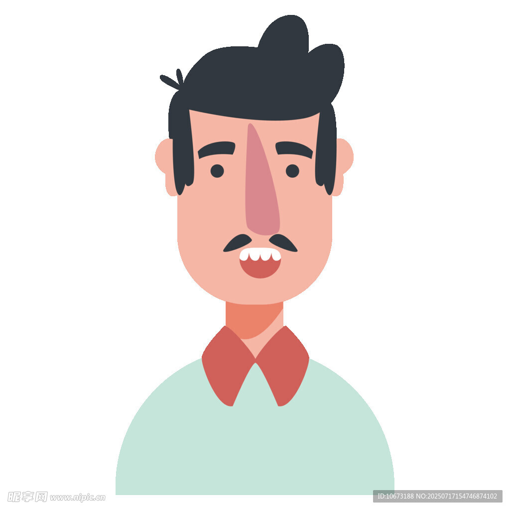 留小胡子的男士头像