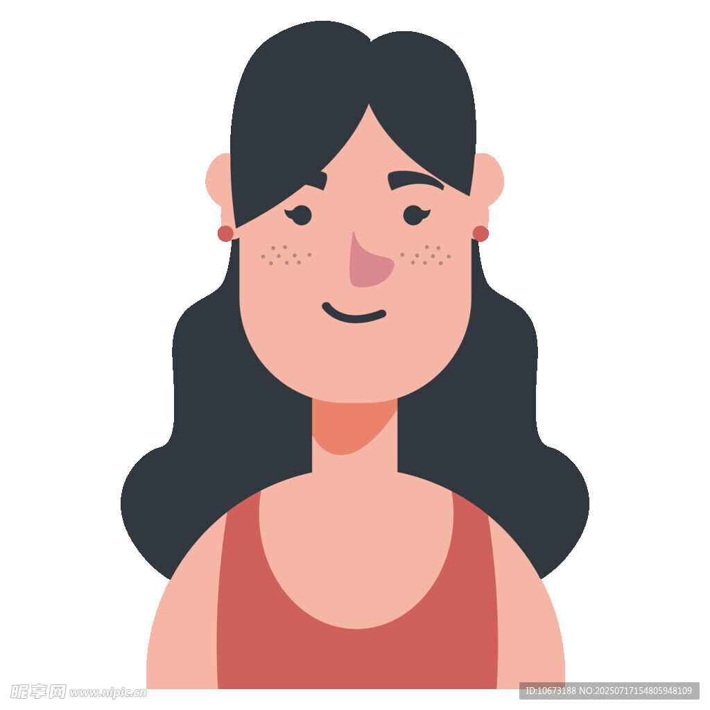 微笑的红衣长发女性