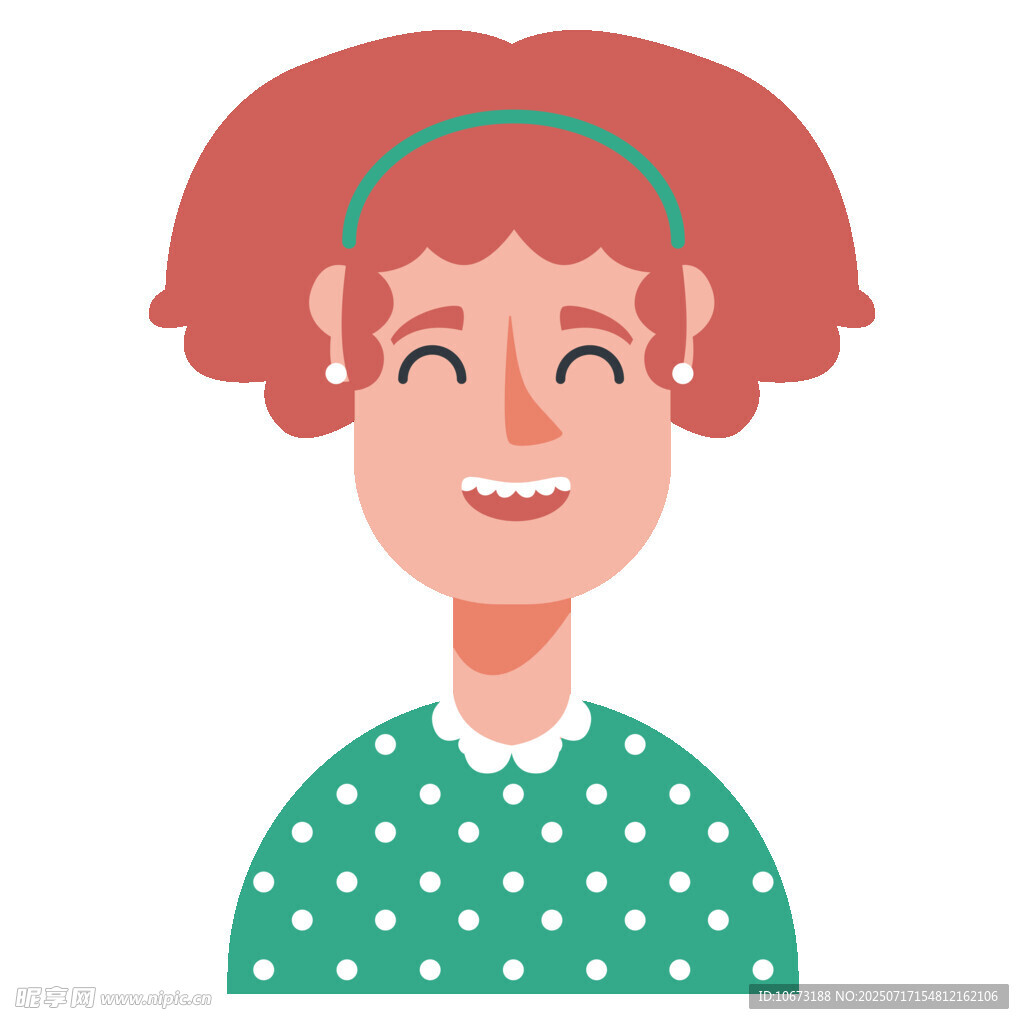 微笑的波点上衣女孩