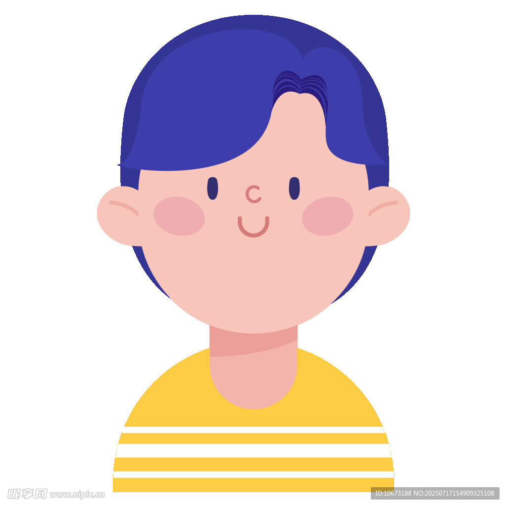 可爱短发男孩卡通形象