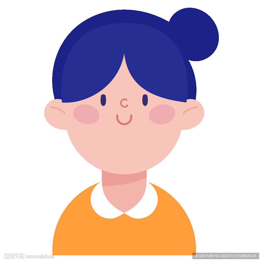 可爱扎发女孩头像