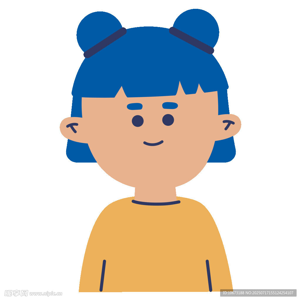 扎双丸子头的可爱女孩