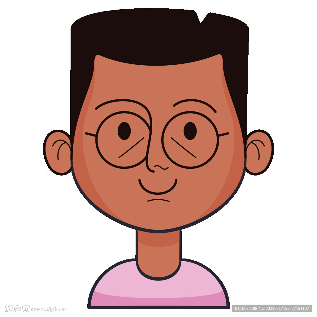 戴眼镜的微笑男孩