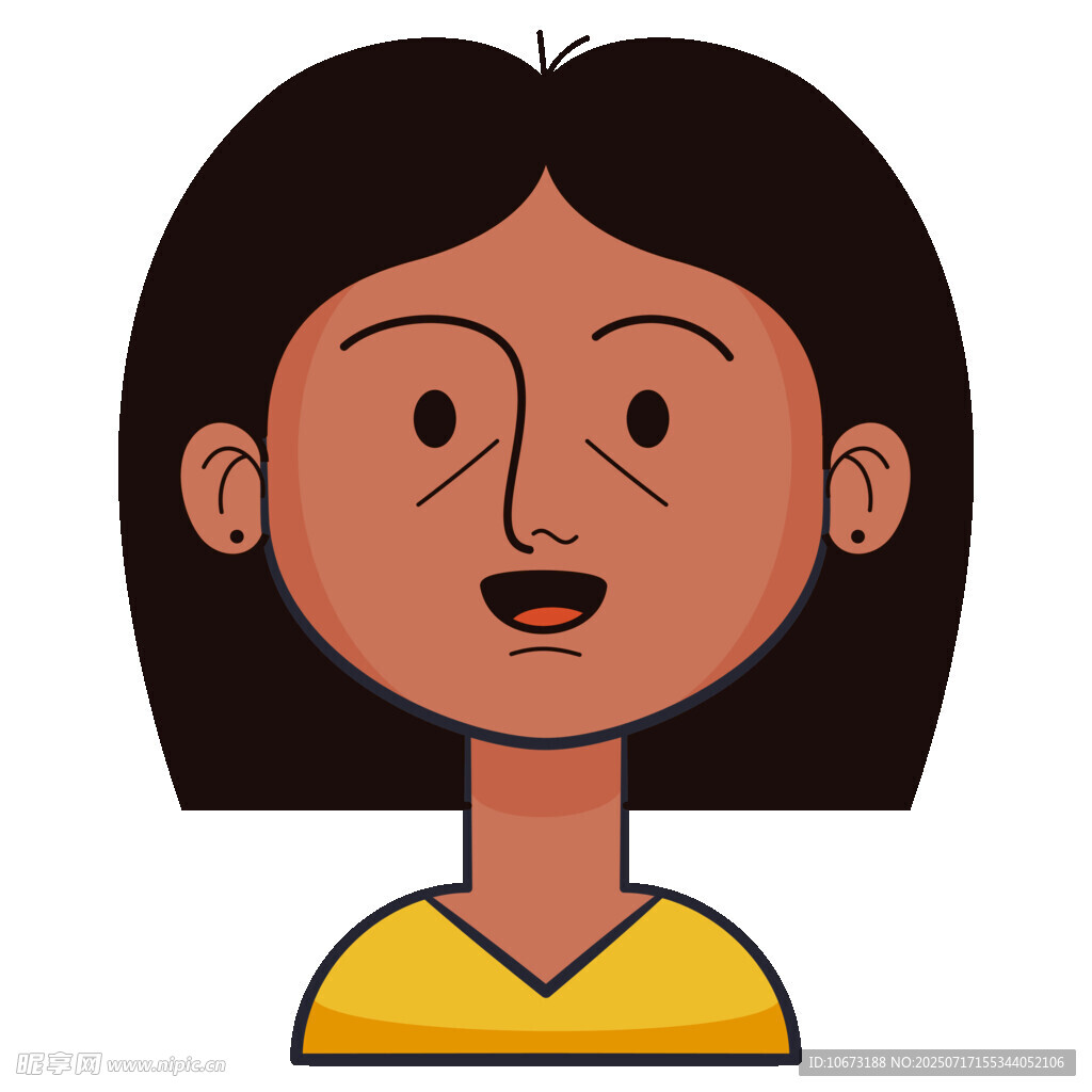 微笑的短发女性头像