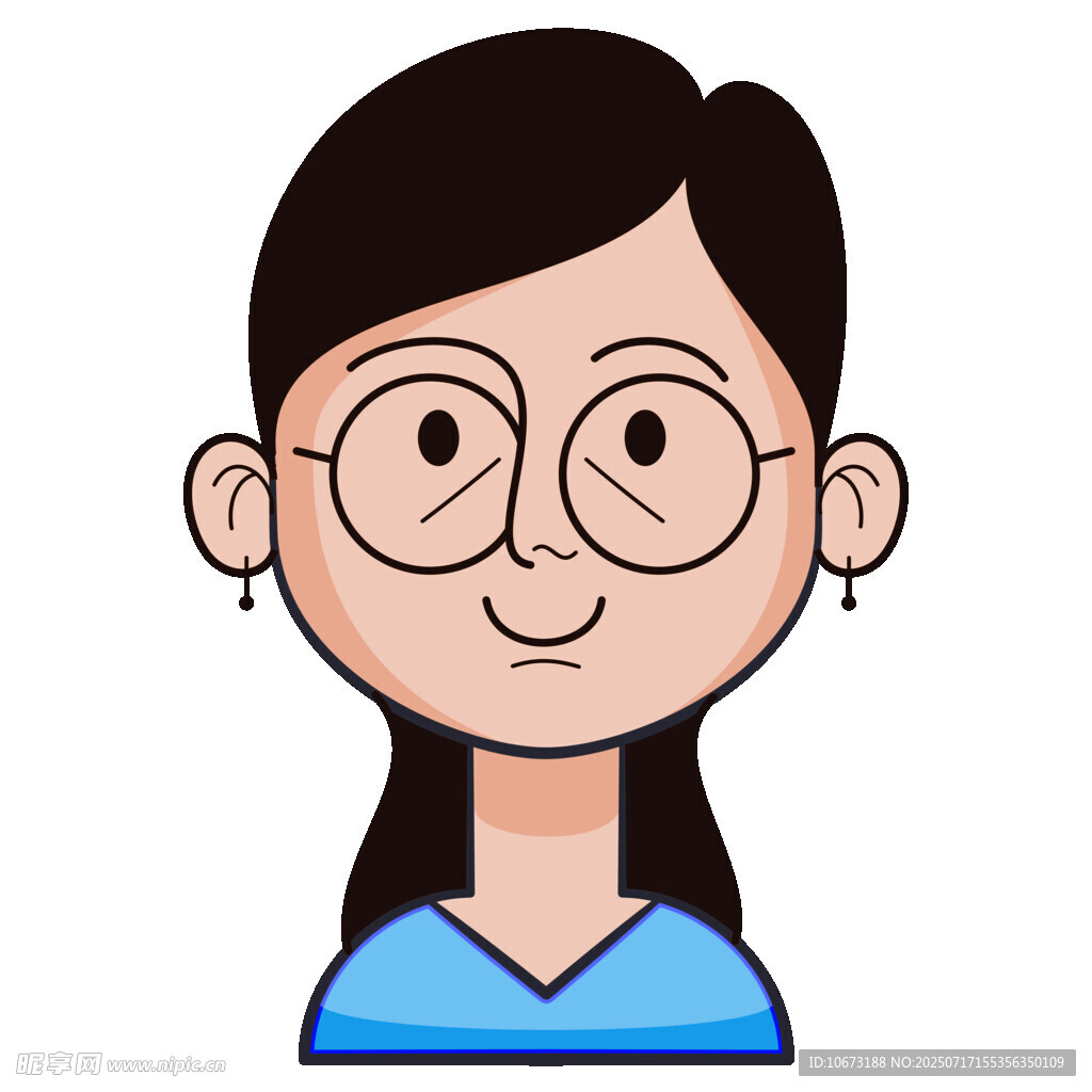 戴眼镜的微笑女性头像