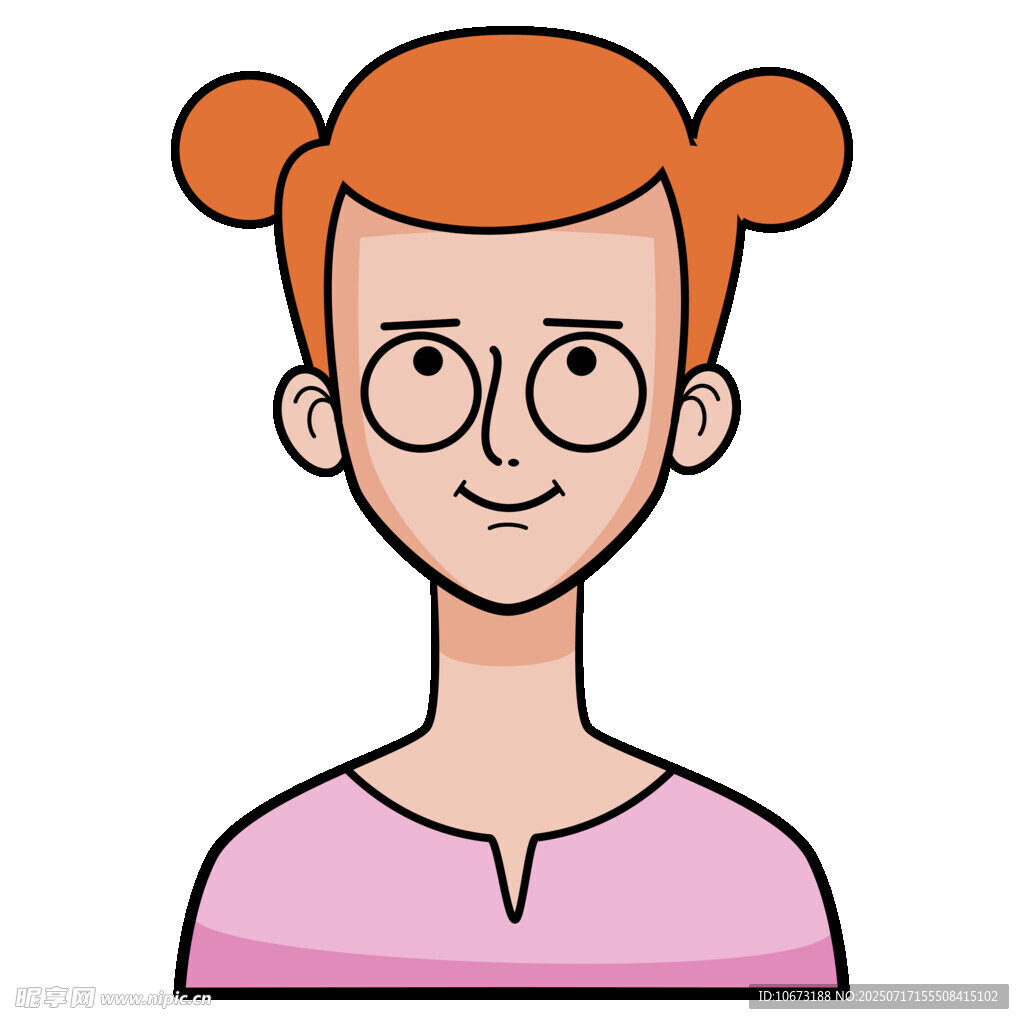 扎双马尾的戴眼镜女孩