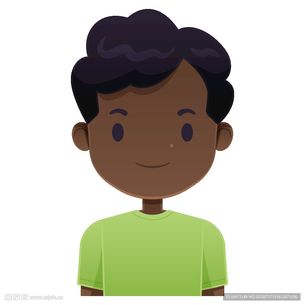 穿绿衣的黑人小男孩头像