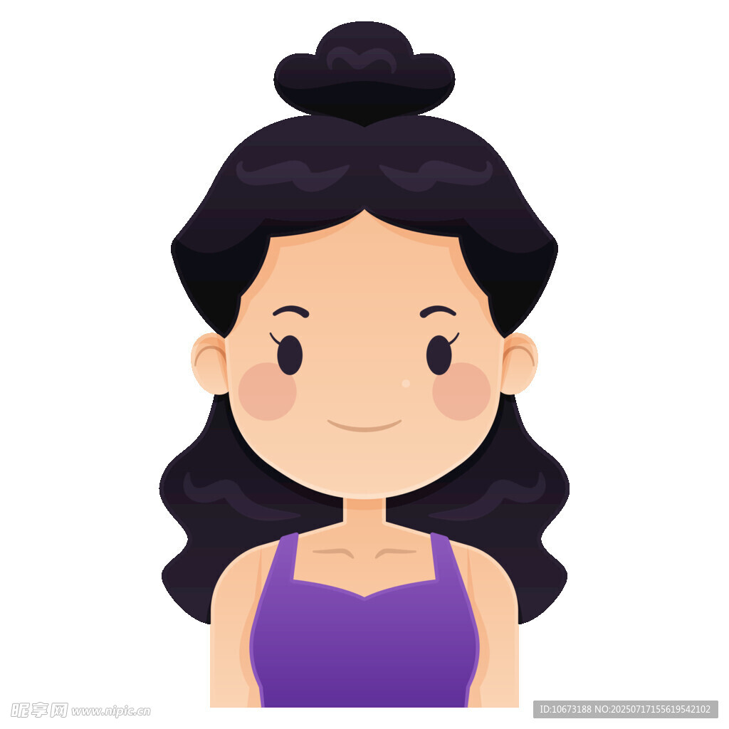 扎发髻的紫衣女孩