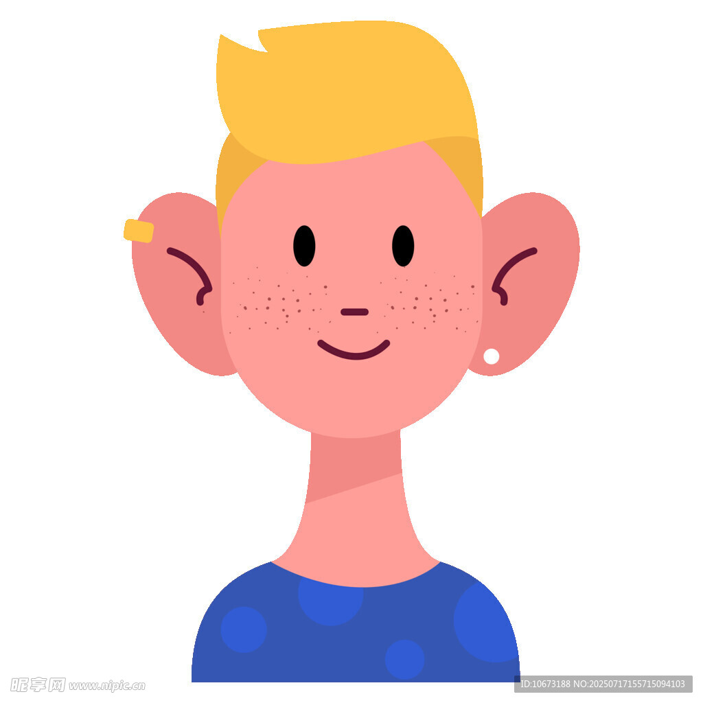 金发男孩头像插画