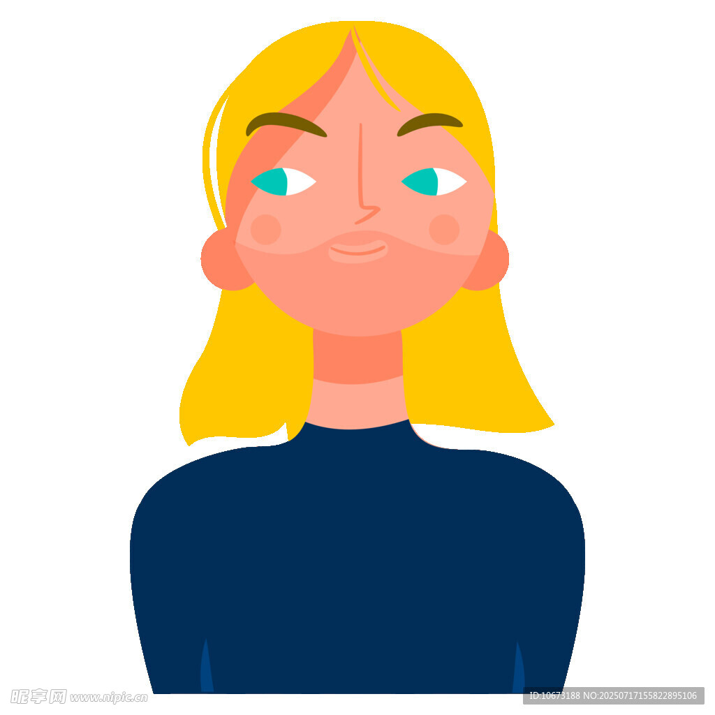 金发女子头像插画