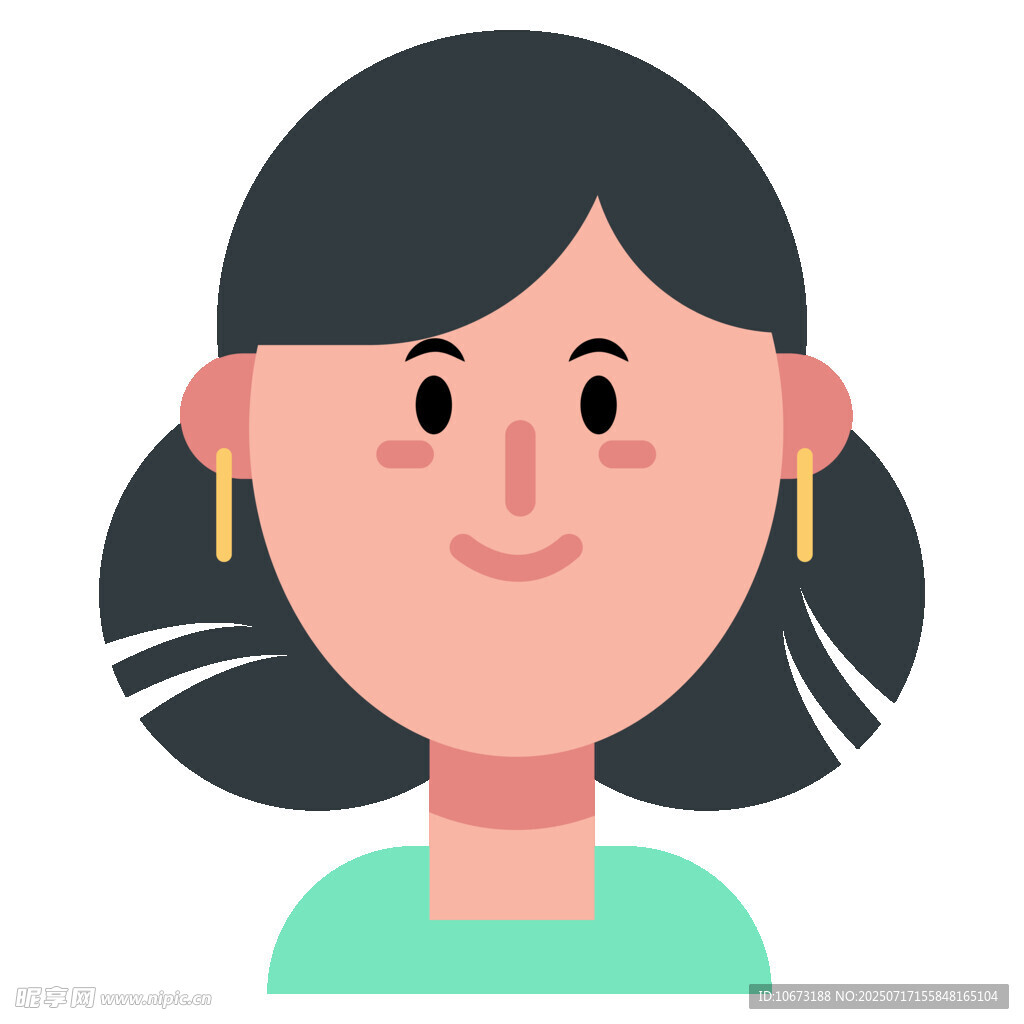 微笑短发女性头像