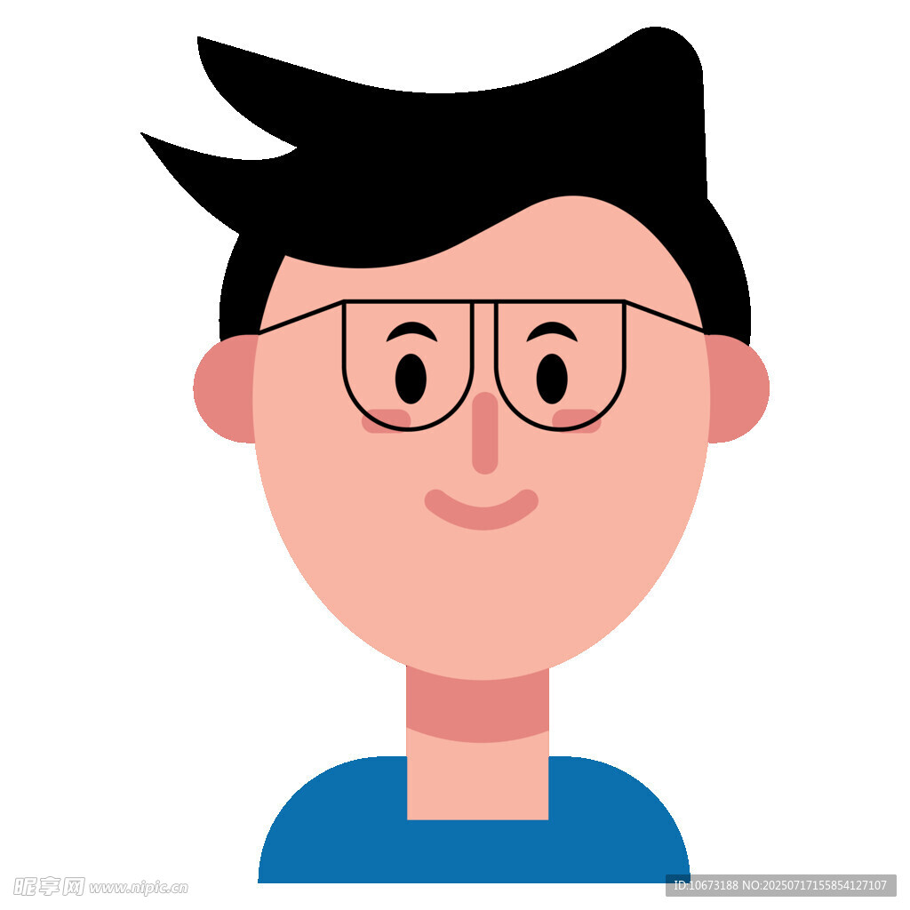 戴眼镜的卡通男孩形象