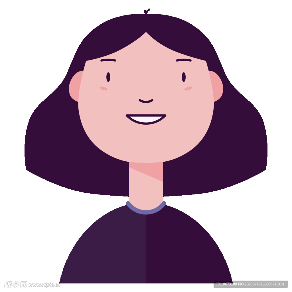 微笑短发女性头像