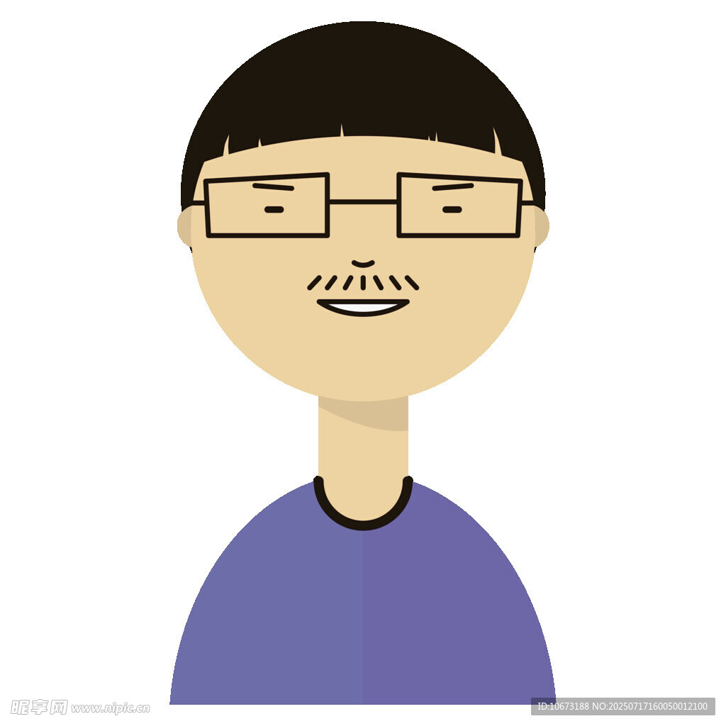 戴眼镜的微笑男子头像